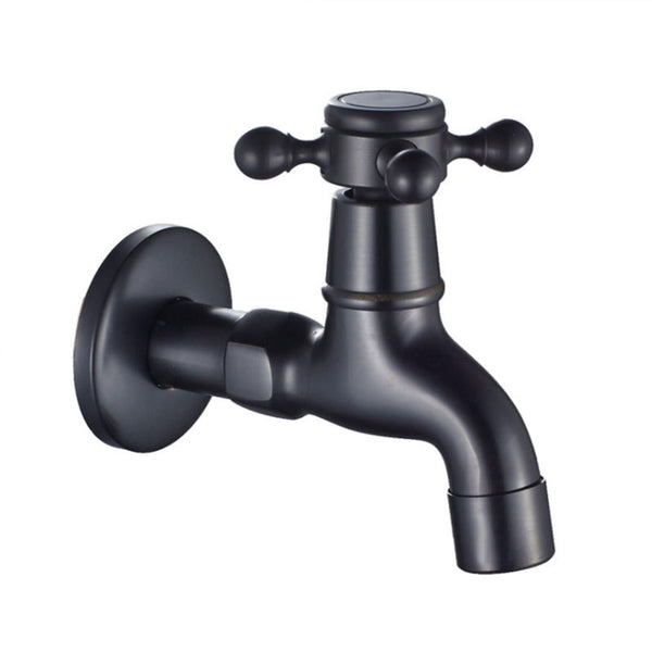 Longest Tap For Outdoor Garden Black Brass Wall Mount Bathroom Corner Washing Machine Faucet Bath Toilet Mop Pool Taps